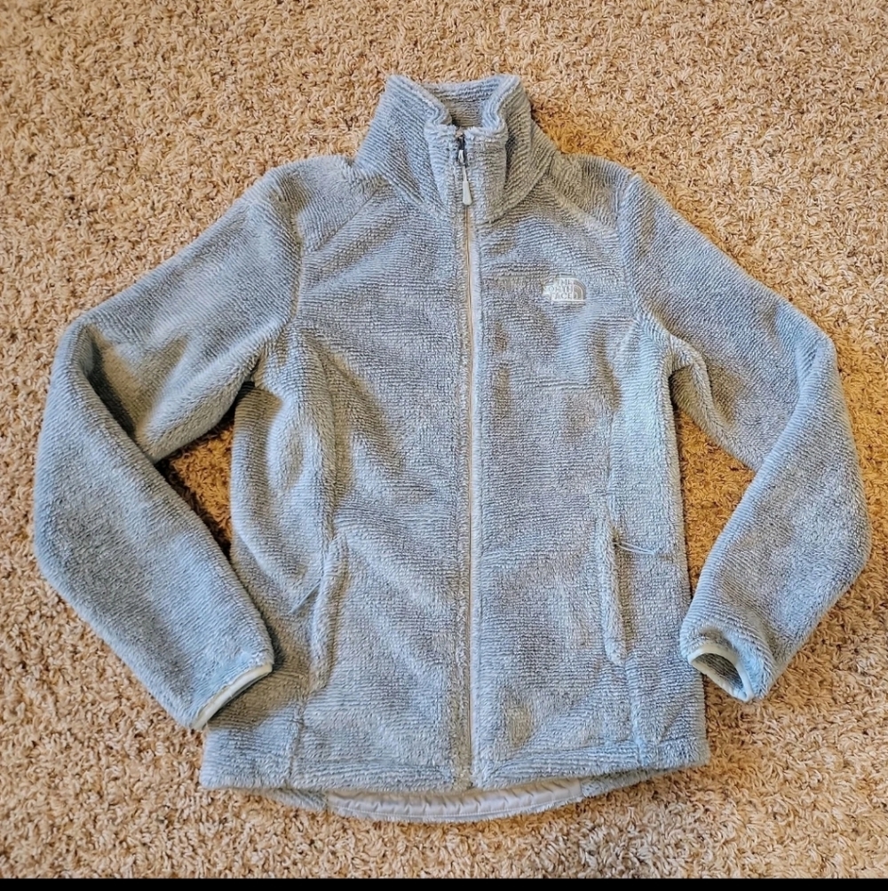 The North Face Osito 2 Womens Fleece Jacket Highrise Gray/Mid Grey Stripe! Small